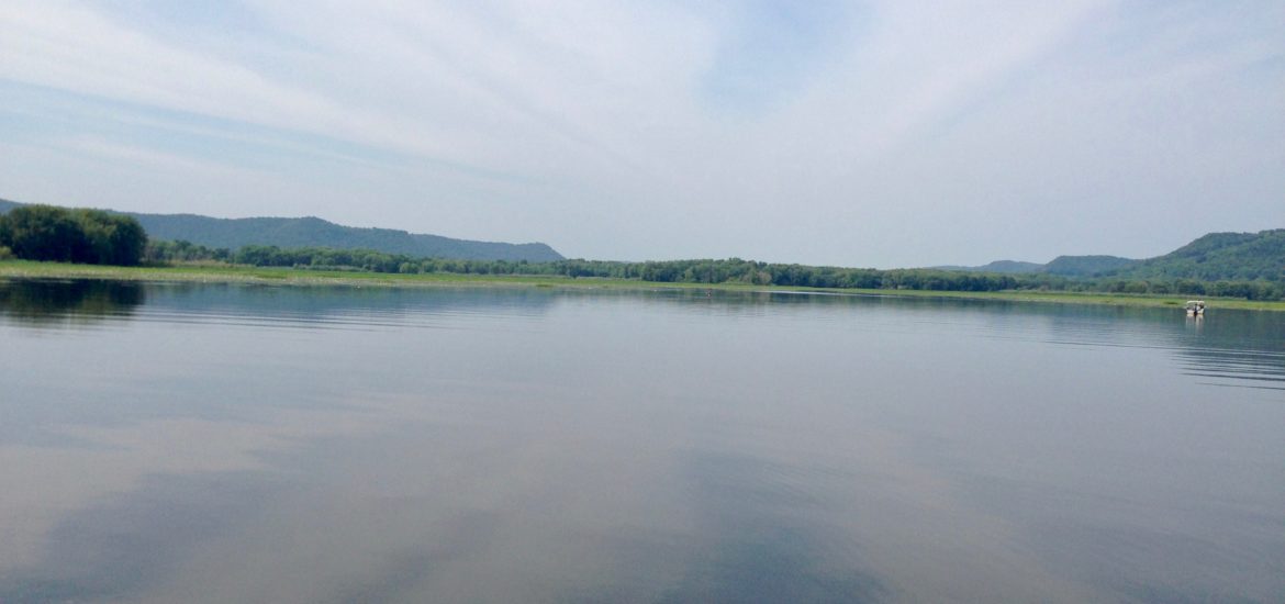 View of the marsh and bluffs in La Crosse, WI